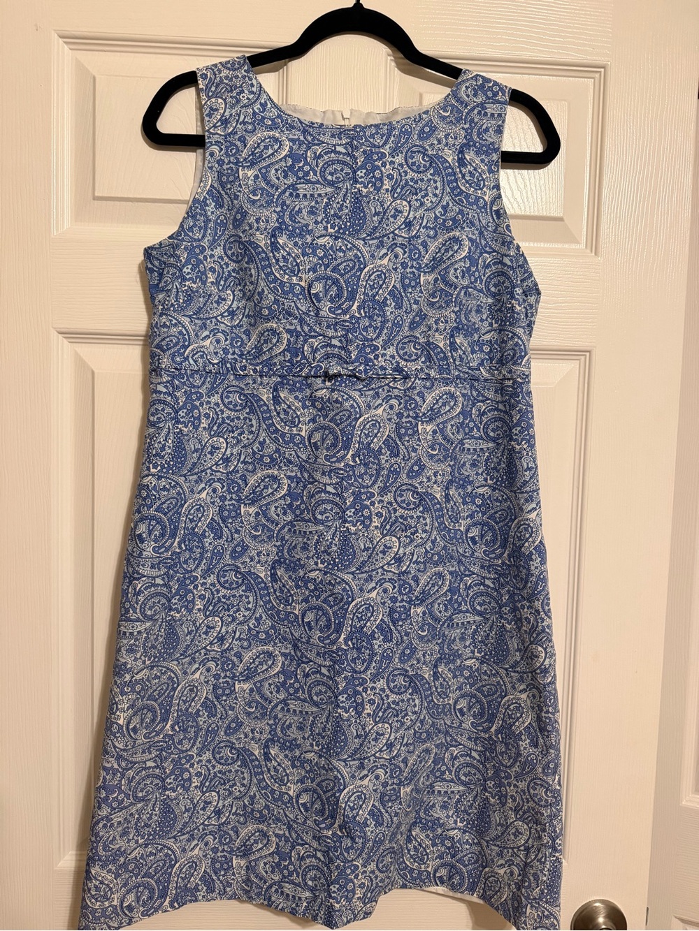 Talbots Blue and White Paisley Sleeveless Dress size 10
